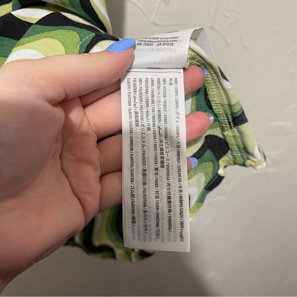 NWT Hollister green groovy print halter mini dress (medium short) - Picture 4 of 6